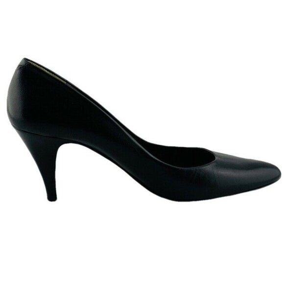 Halston III Black Leather Pointed Toe Pumps Womens Size 9AA - Picture 6 of 9